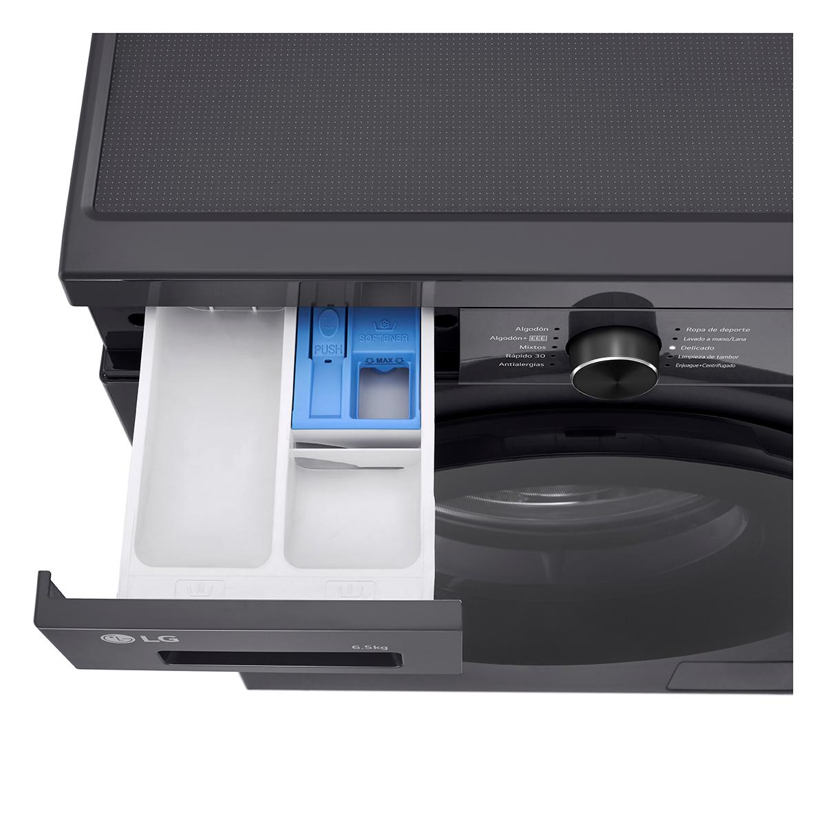 Lavarropas Automático Inverter LG VB-F WO 6.5KG 1200RPM Carga Frontal Negro
